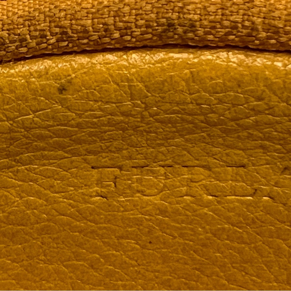 FURLA MUSTARD Yellow Leather Zip Pouch Small Coin Bag - Picture 6 of 9